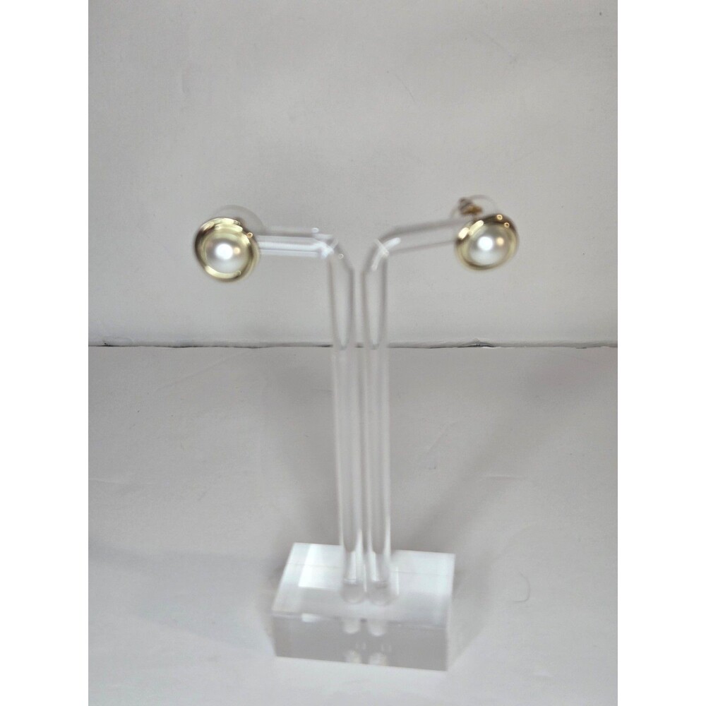 J Crew Gold Tone Post Earrings Faux Pearls - Picture 8 of 9